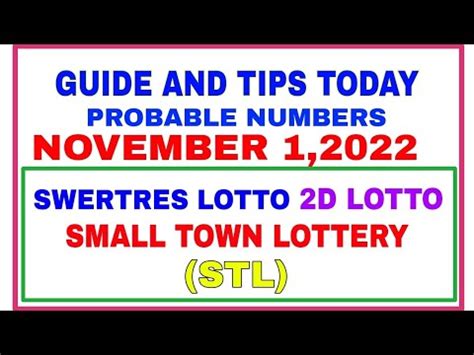(STL) SMALL TOWN LOTTERY, GUIDE AND TIPS (JANUARY .